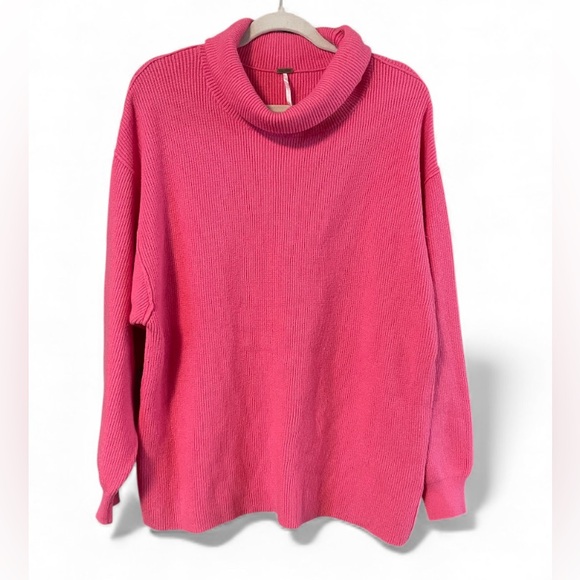 Free People Vibrant Pink Cowl Neck Sweater - Picture 2 of 10